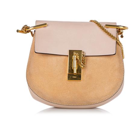 Chloé Pre-owned, Drew Suède Crossbody Tas Bruin, Dames, Maat:ONE Size,leer