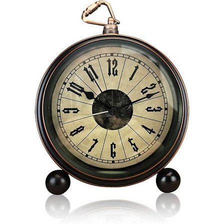 5 tommer lydløs metalvækkeur morgen, retro vækkeur alarmlyd, elektronisk mekanisk vækkeur batteridrevet rejseure vækkeure (