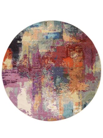 Abstrait Aruba Multicolore Rond Oeko-Tex Tapis