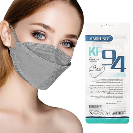 50 stk. engangsansigtsmasker Kf94 masker Anti-støv ansigtsmasker Voksne farverige Kf94 beskyttelsesmasker(Grå)