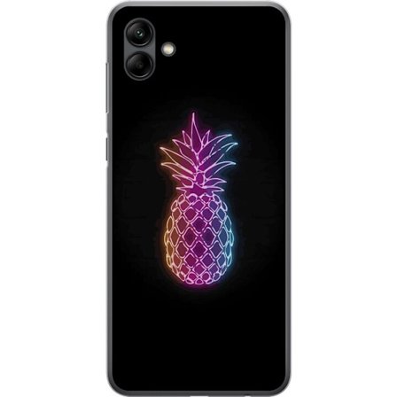 Kompatibelt Mobildeksel til Samsung Samsung Galaxy A05 Neonlysillustrasjon av ananas i fargerikt lys mot svart bakgrunn