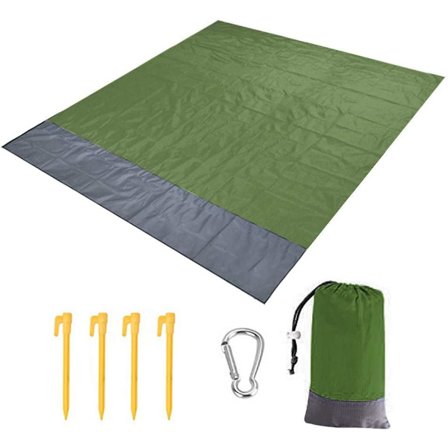 Piknikteppe, termisk isolert vanntett piknikteppe, utendørs camping nylonveske, vanntett og komfortabelt sammenleggbart