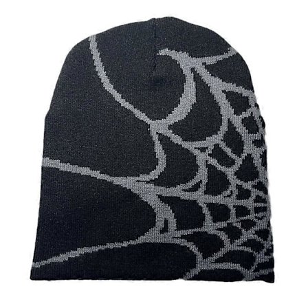 Y2k Hue Spider Web Hat Y2k Strikket Hue Skullies Hue Spider Web Hue Baggy Slouchy Hue Hovedbeklædning Skull Cap
