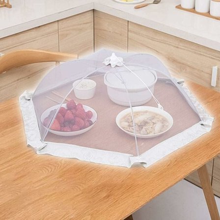 Flughatt, hopfällbart lock, insektsnät för mat, frukt, picknick, grillning, 80 cm (grå)