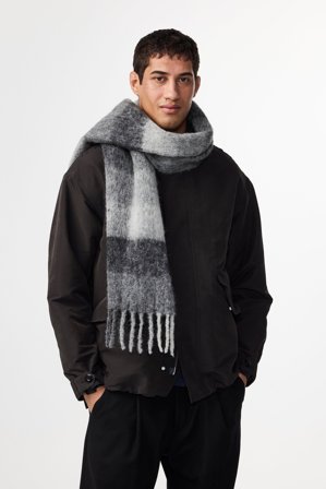 NN07 Scarf Two Scarf male Grey Wool Blend