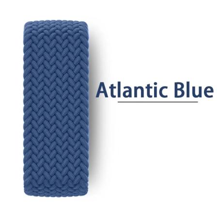 Flätad Solo Loop För Apple Watch Band 44mm 45mm 42mm 40mm 38mm 41mm Ultra 49mm Armband correa iwatch Series 9 SE 8 7 6 5 Rem 1Atlantic Blue M