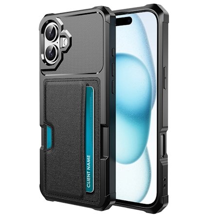 iPhone 16 Skal Med Korthållare Svart