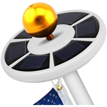 Solcelledrevet flaggstanglys, 26 LED, vanntett