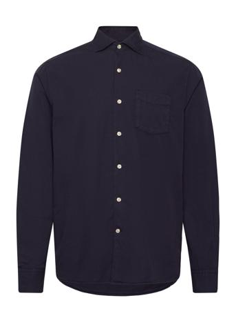 Reg Fit Wide Spread C Gd Twill Tops Shirts Casual Navy Oscar Jacobson