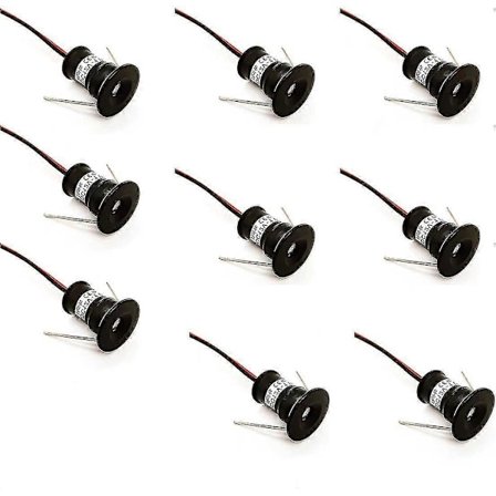 Musta 9 kpl Mini 12 V 1 W LED-kattovalaisimet upotettavat kohdevalot Ip65, 3000 K (120, lämmin valkoinen).