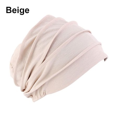 Kvinnor Elastisk Turban Beanie Mjuk bomullshuv Muslim Hijabs Head Wrap Chemo Hat