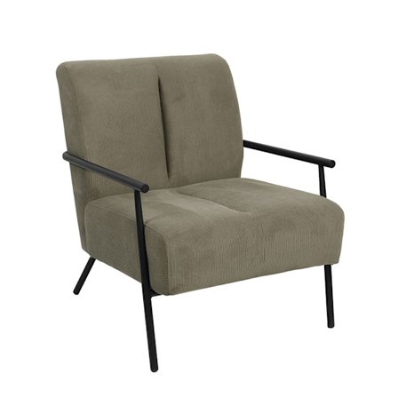 Khakinvärinen samettituoli, 64x76x81cm, metallirunko