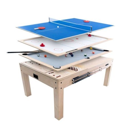 Bord Multi Spil 7 i 1 Eg Billard Engelsk Bordtennis Air Hockey Skak