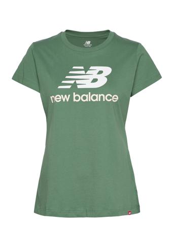 Essentials Stacked Logo Tee T-shirts & Tops Short-sleeved Grønn New Balance*Betinget Tilbud