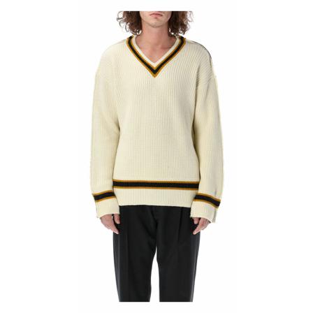 Marni, V-neck Knitwear Beige, Heren, Maat:S,alpaca