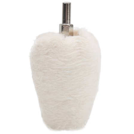 Valkoinen kartionmuotoinen kangaslaikka kahvalla sähköporakoneeseen 55mm