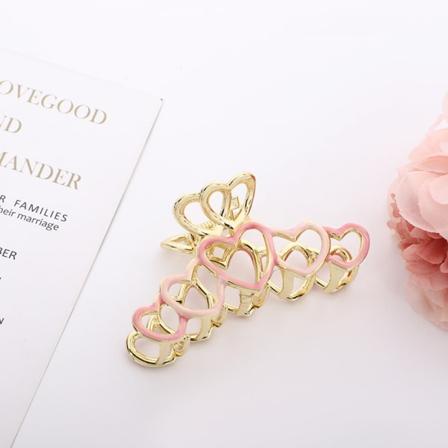 2 kpl Hiustenpidikkeet Naisille ja Tytöille Metalliseos Kukkaklipsit Leuka Klipsit Hiusneulat----Vaaleanpunainen