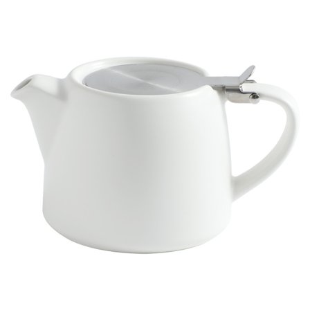 Stump Tekanne med Lokk og Sil, 620 ml, Hvit