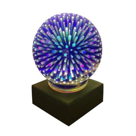 3d Crystal Ball Nattljus Glas Magic Ball Led Projektorlampa Heminredning med stativ