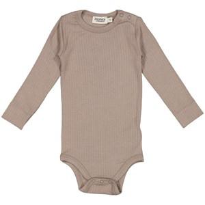 Kids - MarMar Copenhagen Ribbed Baby Body Mocha Cream 62 cm - All in ones - 62 cm - Brown - Junge