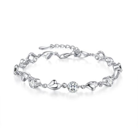 925 Sterling Sølv Armbånd Smykker Jubilæum Fødselsdag, Hvid
