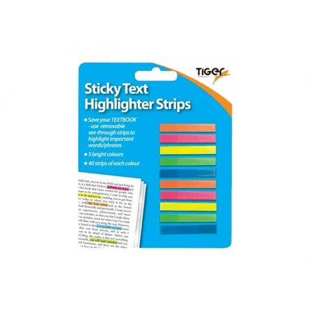 Tiger Highlighter Strips (40-pack) En Storlek Flerfärgad