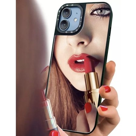 Etui til iPhone 15, Pro & Max spejlglas spejl makeup makeup