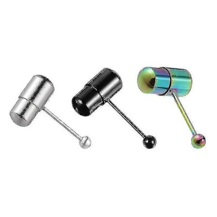 3 stk. vibrerende tungepiercing barbell i rustfritt stål for tungepiercing smykker stcyv