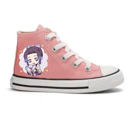 Demon Slayer Tecknad Anime Sneakers Kimetsu No Yaiba Tanjirou Nezuko Zenitsu Cosplay Casual High Top Sko Barn Födelsedagspresent