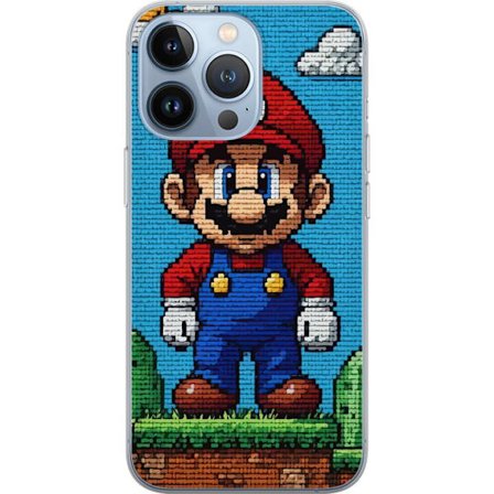 Kompatibelt Mobilskal till Apple iPhone 13 Pro Super Mario affisch Nintendo retro spelkaraktär 8bit pixelkonst klassiskt spel hjälte mural design ko
