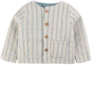Buddy & Hope Spring Jacket Quilted Reversible Muslin/Linen Emil Stripe GOTS Offwhite/Ocean 74/80 cm - Coats and jackets - 74/80 cm - Blue - Junge