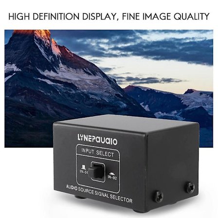 2 i 1 ut eller 1 i 2 ut lydkilde signalvelger, svitsj, høyttaler, lydkilde, svitsj, R