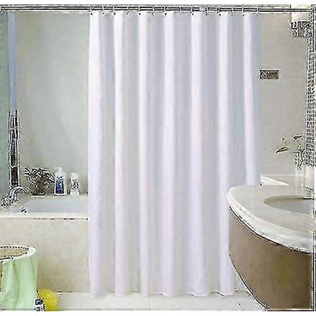 Valkoinen 180x220cm tavallinen erikoispitkä suihkuverhokangas, yhteensopiva kylpyhuoneeseen