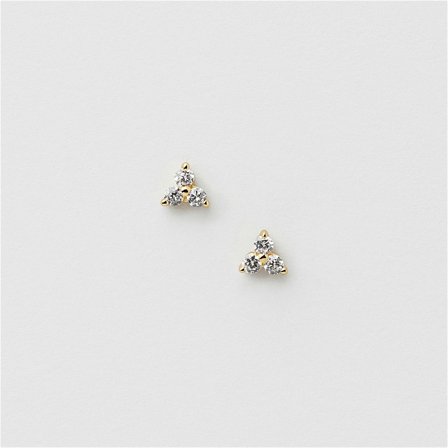 Cluster Studs (XS) - 18K GULDPLÄTERAT STERLING SILVER - Safira