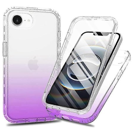 Til 16e Etui Indbygget PET Skærmbeskytter PC TPU Fuld Krops Stødsikkert Telefoncover - Sort