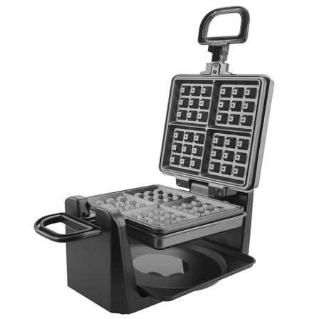 Emerio Belgisk vaffeljern, svart/stål - Kjøp kjøkkenmaskin hos Bakeren og Kokken' - 'Svart og stål