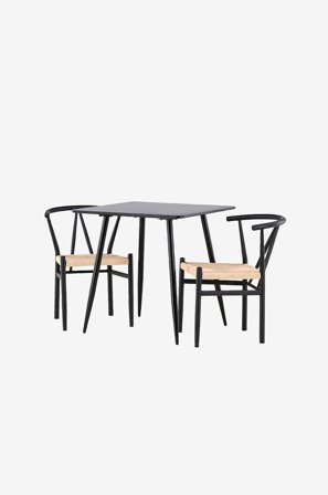 Venture Home - Polar matbord med Alfons matstol - Svart - Matgrupp 2 personer - Från Homeroom