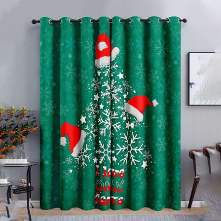 Xmas 2st Santa Claus Print Multi-mönster Dekor Fönster Gardin