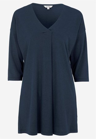 Cellbes of Sweden - Jerseytunika med rynkedetalje i marine til damer i størrelse 38/40