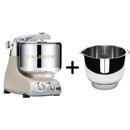Ankarsrum AKM 6230 köksmaskin + Assistent Original vispskål, harmony beige | Köksmaskiner > Köksassistenter | Bagaren och Kocken