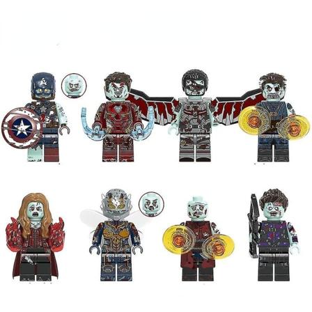 Zombie-versio Super British Iron Man Falcon Dr. Qi -minihahmo rakennuspalikat[GL]