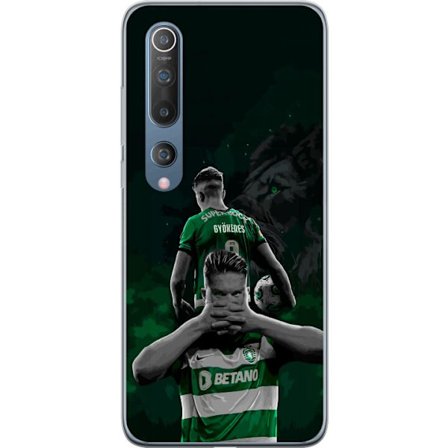 Yhteensopiva Puhelinkuori Xiaomi Mi 10 5G Neonmotiivi, jossa teksti "Gaming is in my DNA" sinisenä ja punaisena tiiliseinällä, jossa loistava DNA-spir