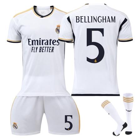 Bellingham 5 Real Madrid drakt 2023-2024 - Ny sesong - Siste voksenfotballdrakter for barn - Barn 22(120-130cm) Kids 22(120-130cm)