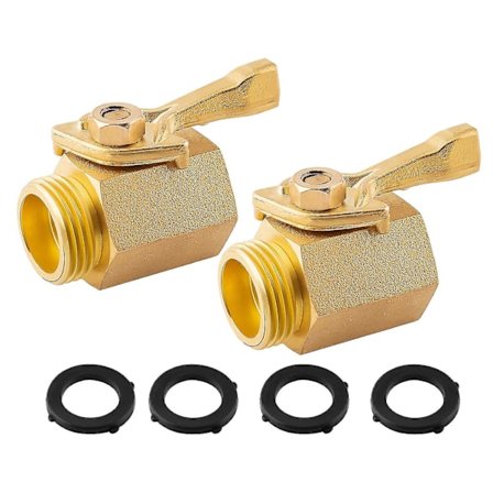 2 Pakkautta Veden Letkun Sulkuventtiiliä 3/4 Raskaasta Messinkistä 4 Letkun Tiivisteellä 3/4" Puutarhaan