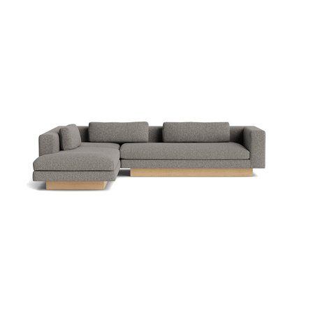 Manhattan Chaiselongue-Sofa, links, Sneak Grau, unifarben, modernes Design, geräumiges Ecksofa, hoher Sitzkomfort, zeitloser Stil, 75cm