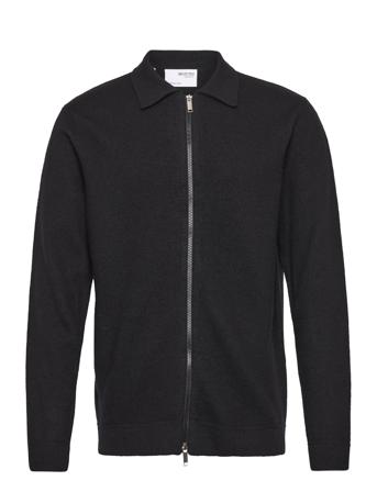 Slhbelo Ls Knit Zip Cardigan W Black Selected Homme