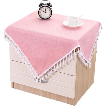 Støvbeskyttelse til sengebordsdug, dug, endebordsbetræk, tæppe, husholdningsstøvbeskyttelse, dug, støvklud til møbeldekoration (Pink