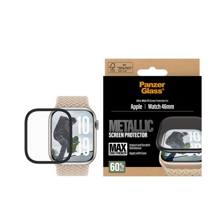 Panzer Metallic Apple Watch Series 11 | 10 46mm Screen Protector PanzerGlass - High quality tempered glass screen protector