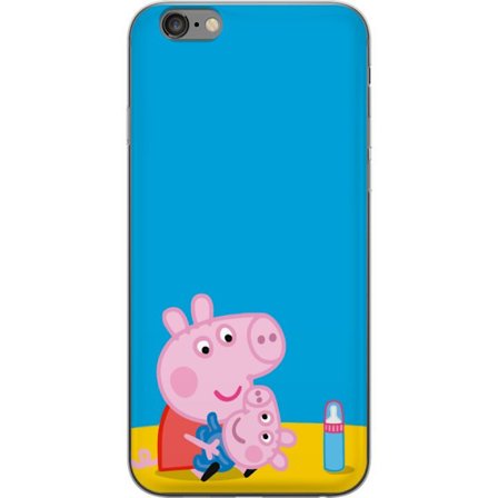 Yhteensopiva Puhelinkuori Apple iPhone 6 Plus Peppa Pig haltijan teema kruunulla ja taikasauvalla vaaleanpunaisella taustalla, söpö lasten kuvitus G