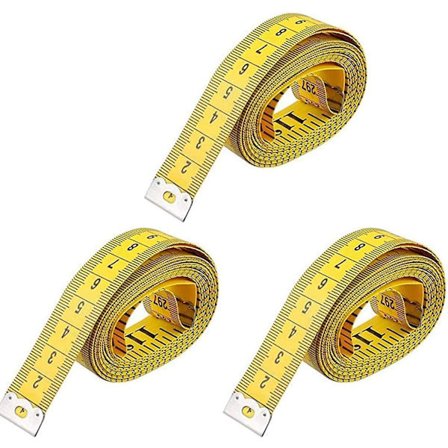 Pehmeä mittanauha ompeluun ja räätälille, keltainen, 120 tuumaa (300 cm)